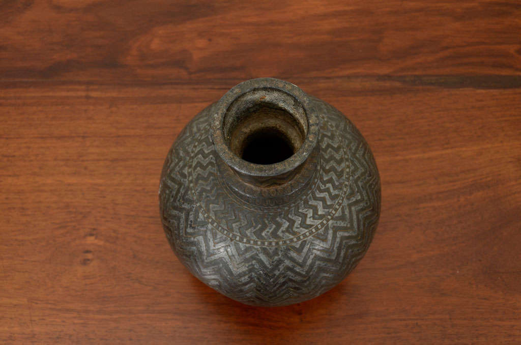 Indian Bidriware Vase (Hookah Pot) 3