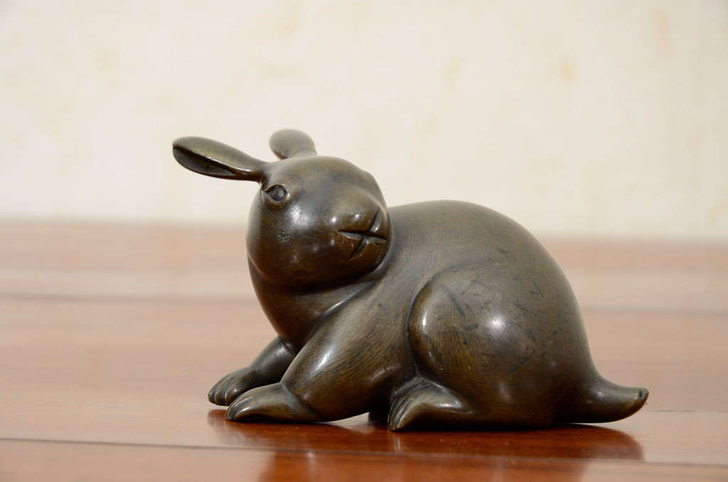 Japanese Meiji Bronze Rabbit at 1stDibs