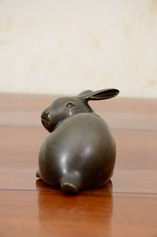 Japanese Meiji Bronze Rabbit at 1stDibs