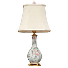 Antique Floral Decorated Porcelain Lamp