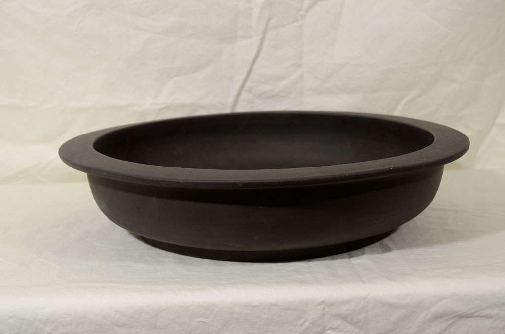 English A Large  Wedgwood Black Basalt  Bowl in a Rare Everted Form