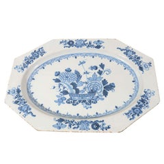 An 18th Century Antique Blue and White Dublin Delft Platter