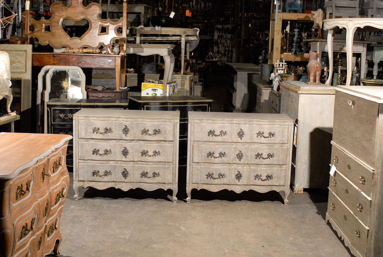 A Pair of American Three Drawer Chests
