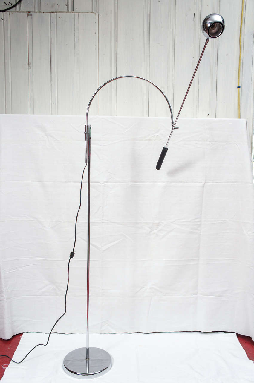 Swing Arm Chrome Floor Lamp