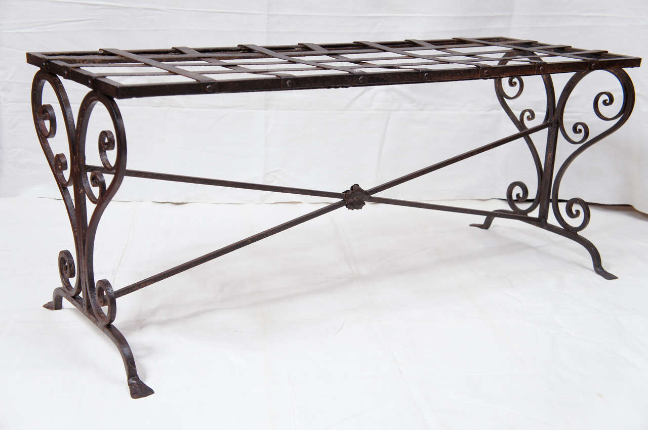 Other Antique Wrought-Iron/Marble Coffee Table