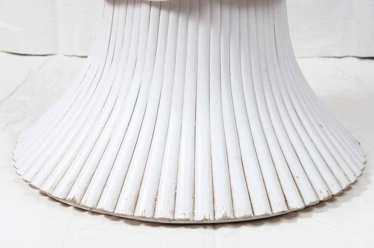 Pedestal/GlassTop Table at 1stDibs