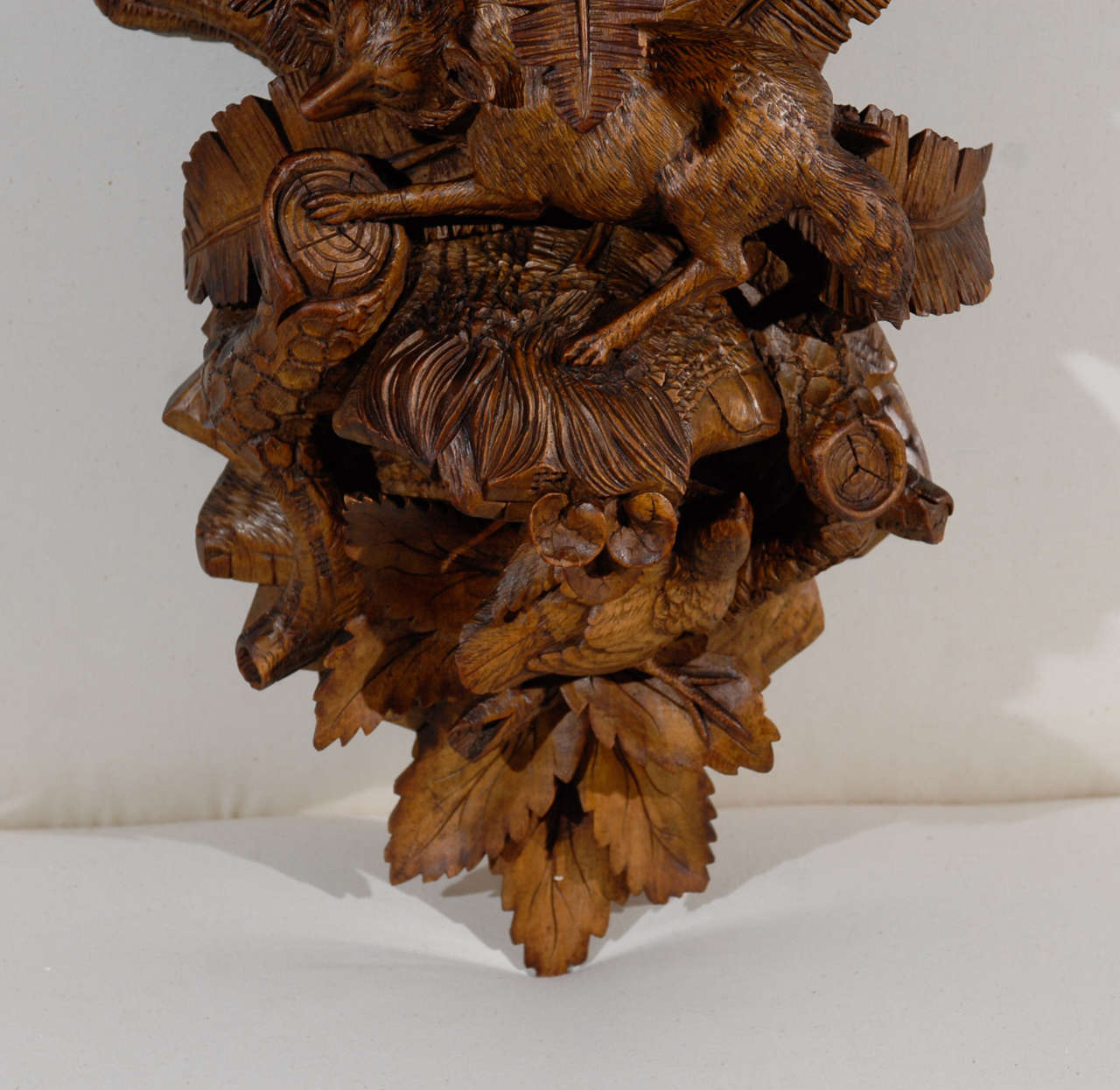 20th Century Carved Black Forest Wall Bracket with Fox