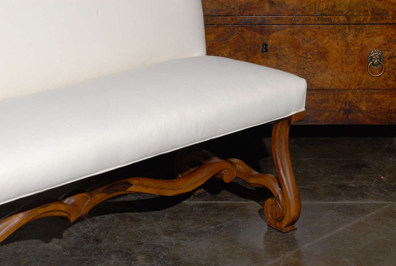 20th Century French Upholstered Bench/ Settee