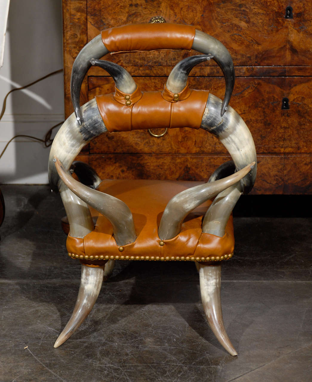 Child’s Steer Horn Chair with Leather Seat from the American West, circa 1910 1