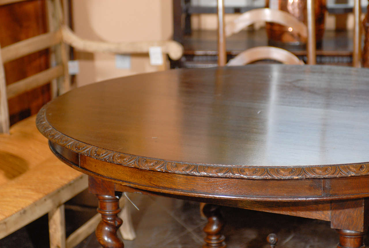British English Round Table with Barley Twist Legs
