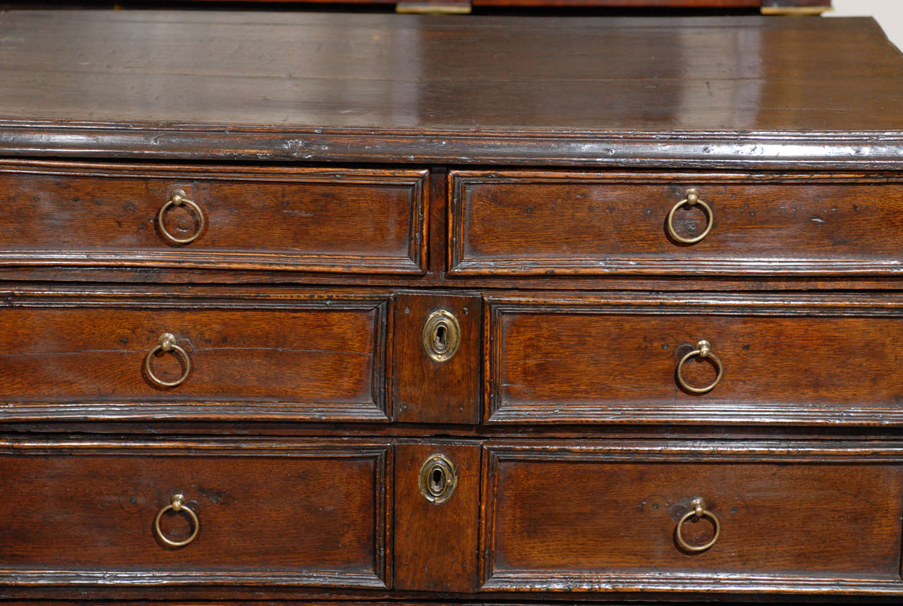 English Oak Early 19th Century Six-Drawer Chest with Geometric Front For Sale 4