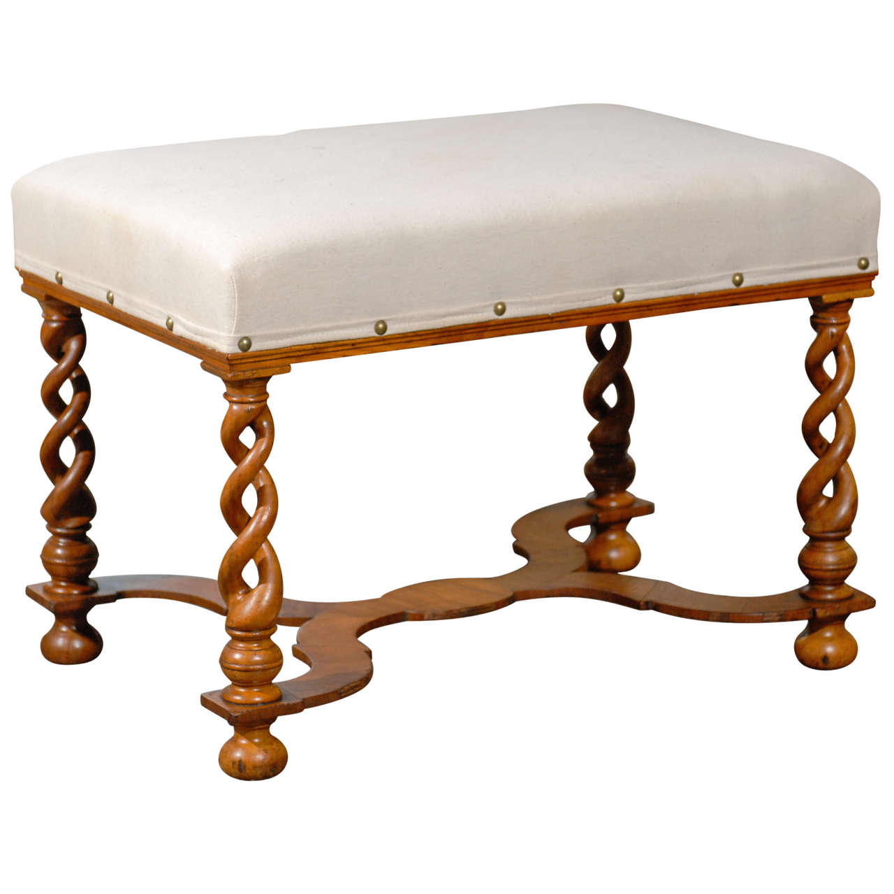 English Stool with Open Barley Twist Legs at 1stDibs barley twist