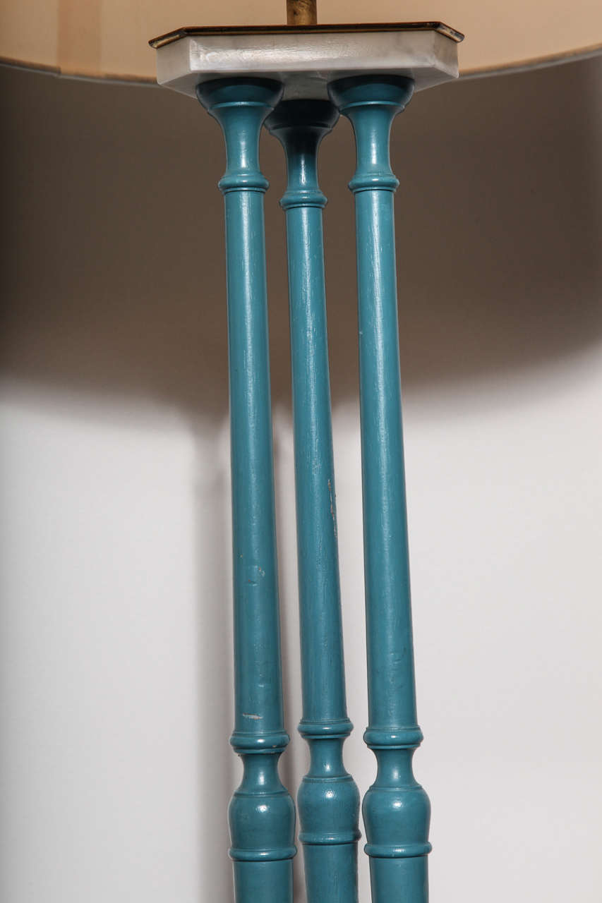Late 20th Century Pair of Spindle Table Lamps For Sale