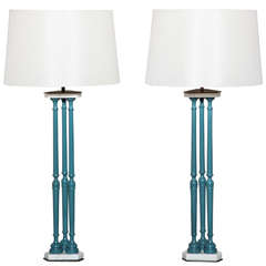 Pair of Spindle Table Lamps