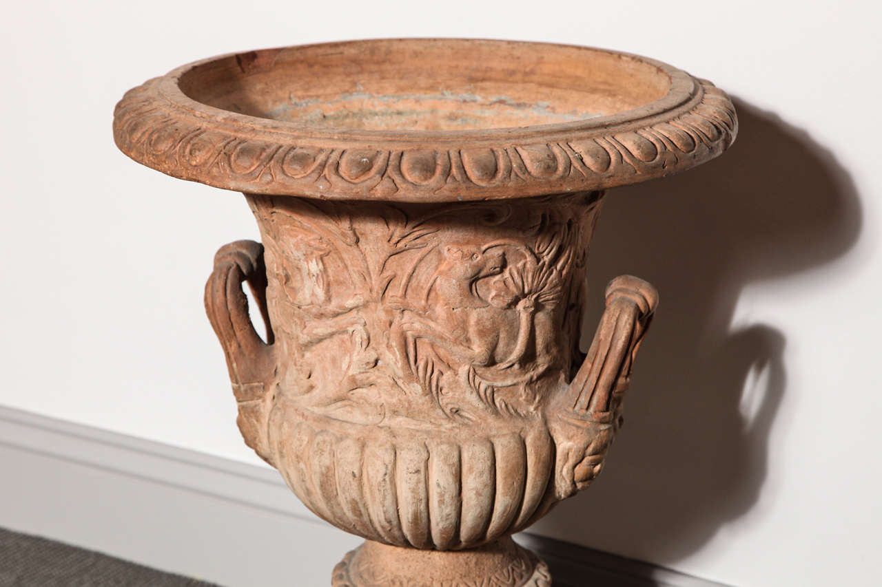 19th Century Pair of Terracotta Urns For Sale