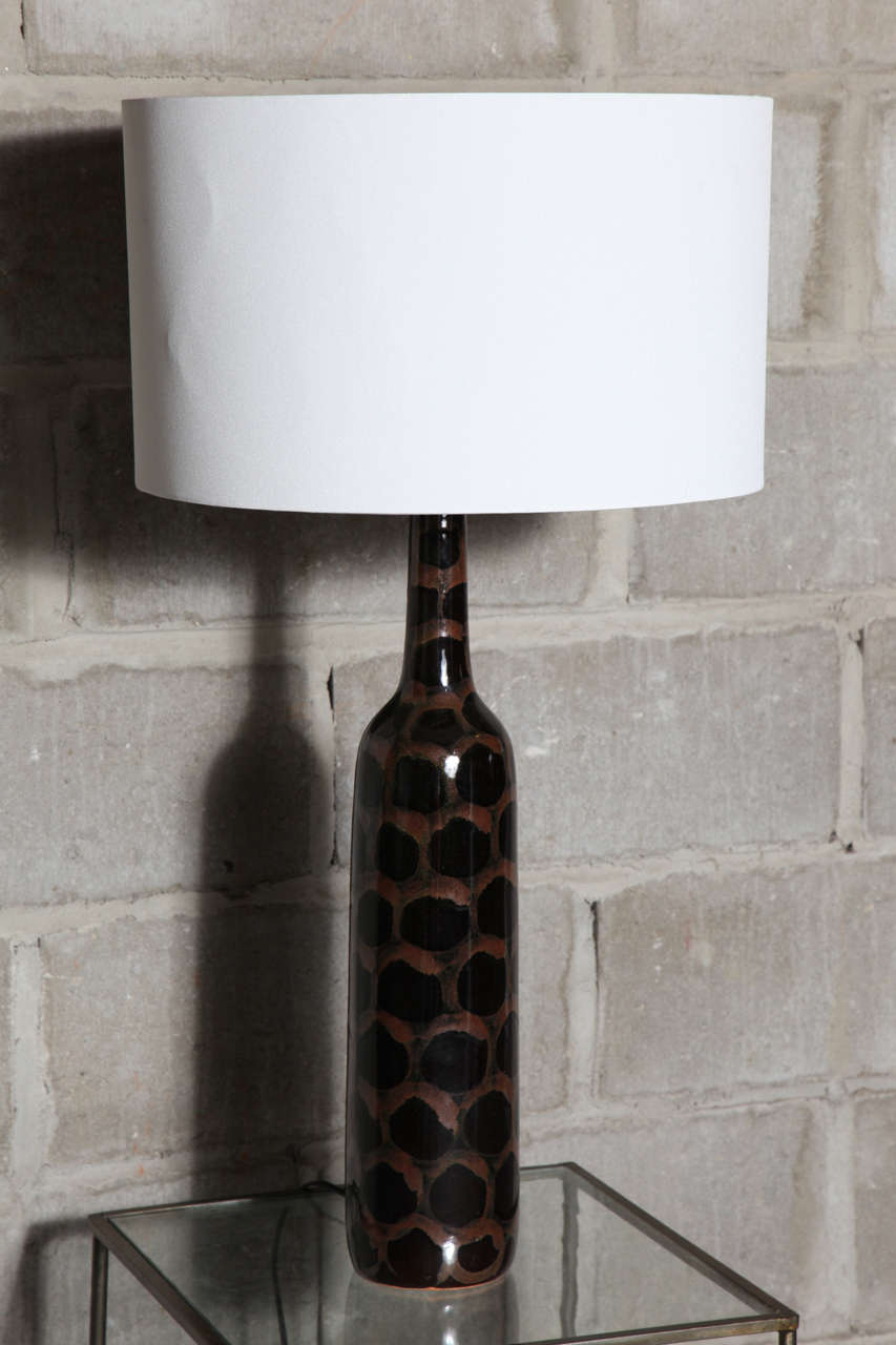 Pair of Geometric Design Ceramic Table Lamps