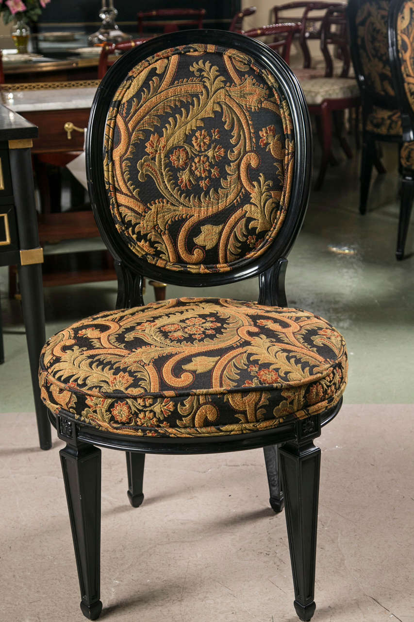Set of 4 Ebonized Louis XIV Style Dining Chairs Maison Jansen