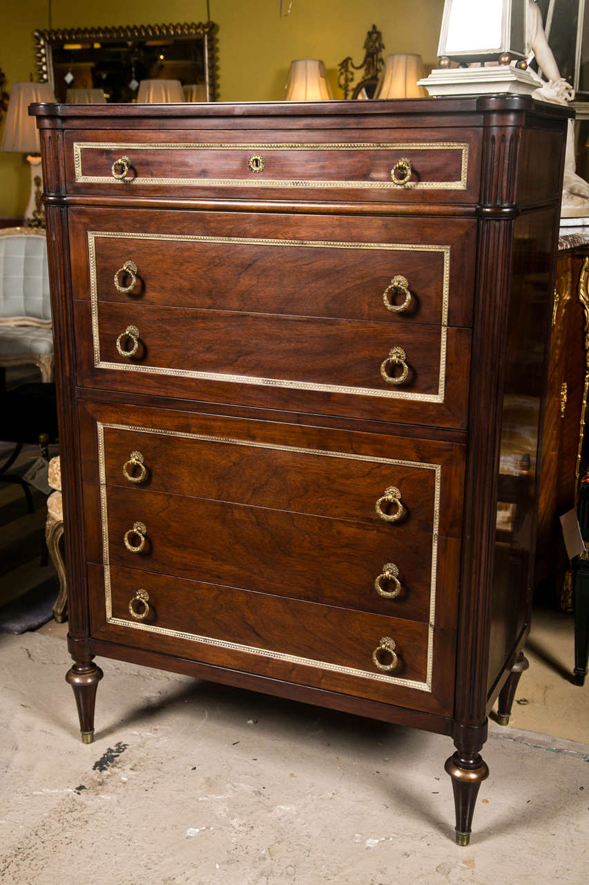 French Rosewood High Chest Stamped Jansen