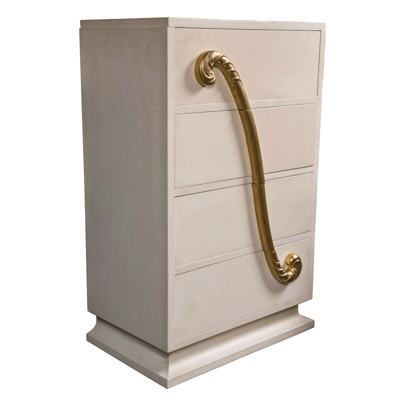 Hollywood Regency Style White Painted Dresser Maison Jansen