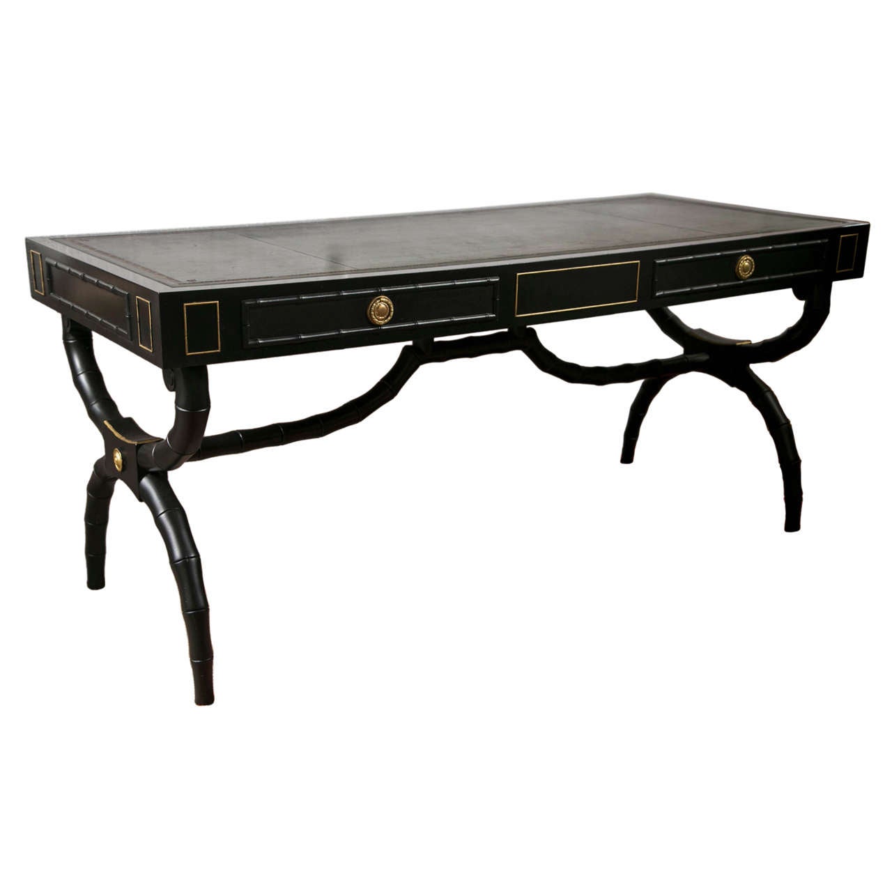Hollywood Regency Style Ebonized Desk Maison Jansen at 1stDibs