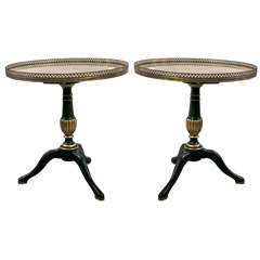 Pair of Circular French Side Tables by Jansen 9