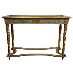 Hollywood Regency Style Giltwood Console Table at 1stDibs