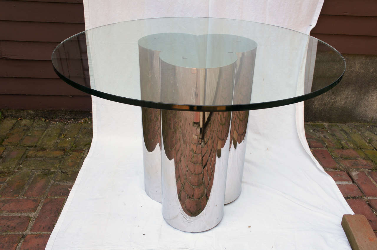 a great table from C Jere.
70's chrome and glass.
Great for a kitchen or as a center table.

Excellent condition.