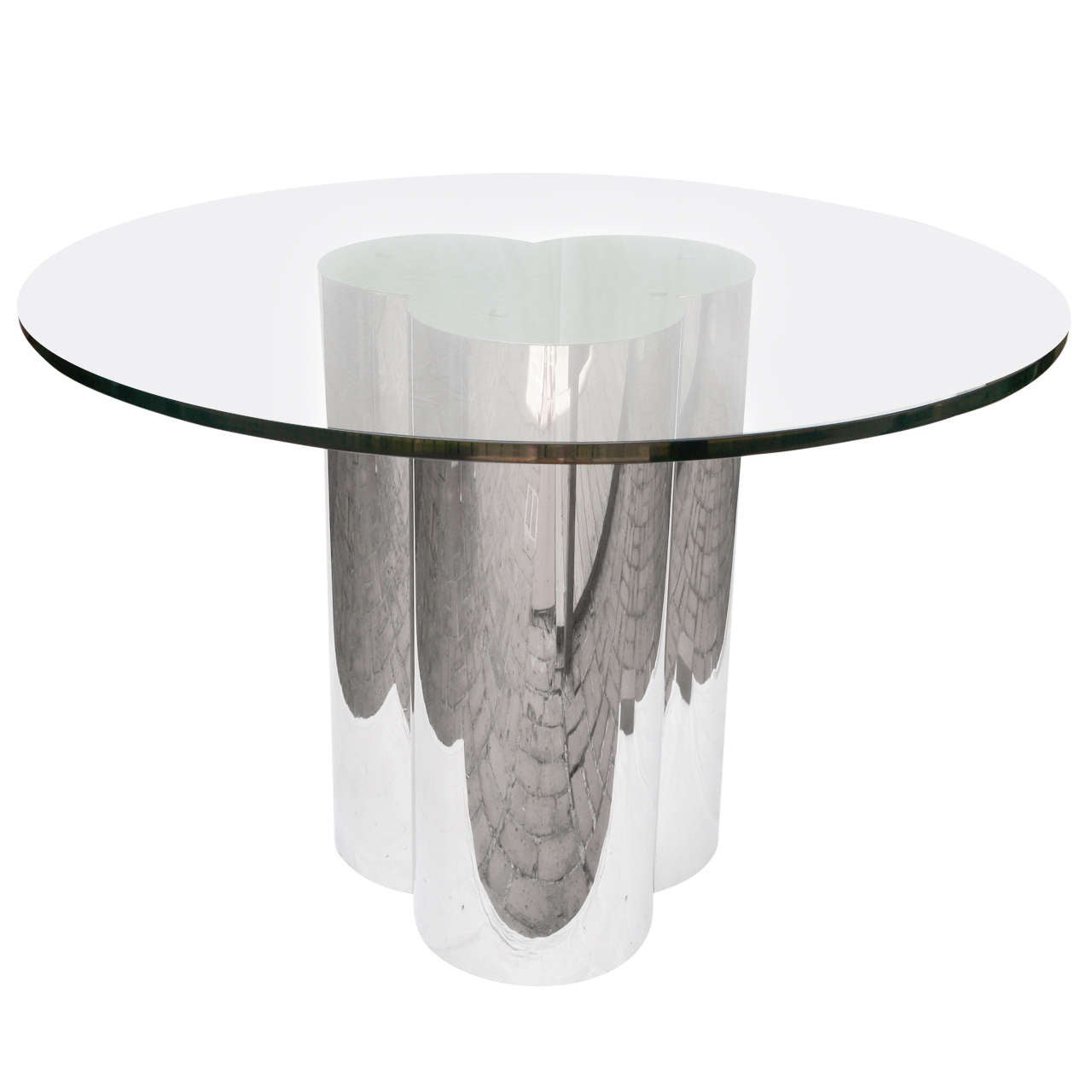 C Jere Chrome And Glass Clover Table Pace For Sale