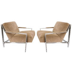Pair Of Cy Mann Chrome Lounge Chairs