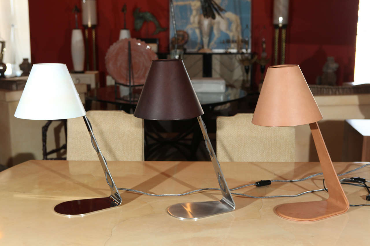 Leather and Steel Table Lamp 3