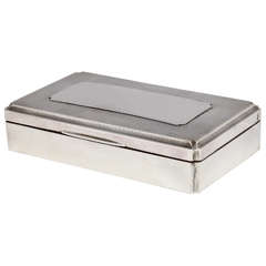 Art Deco Sterling Silver Table Box With Hinged Lid