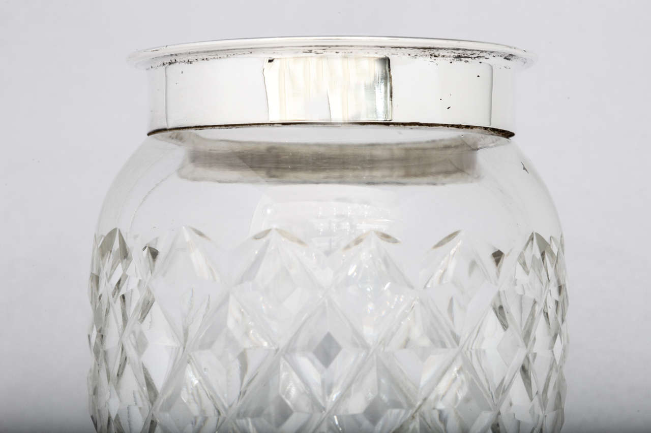 Art Deco Sterling Silver-Mounted Cut Crystal Vase