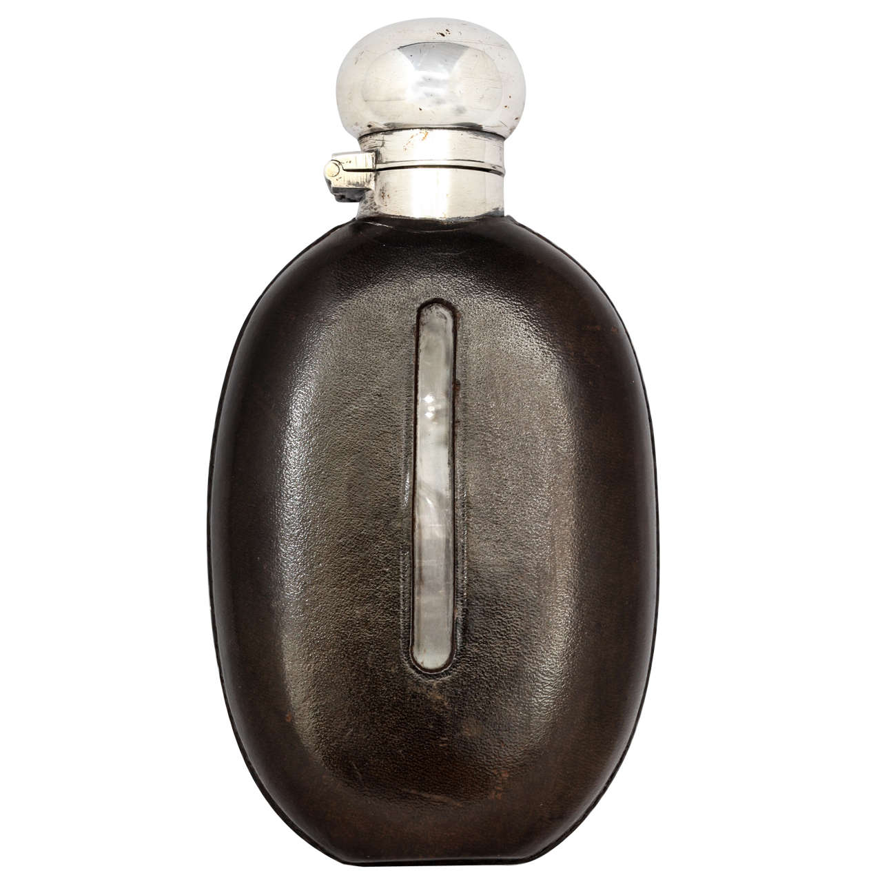 Sterling Silver-Mounted Glass Flask at 1stdibs