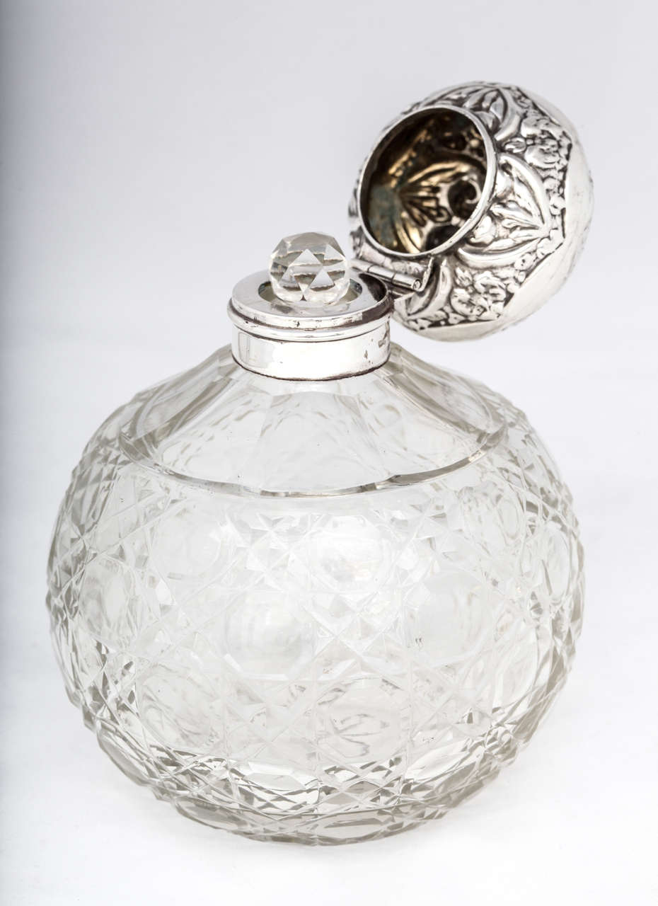Very Large Victorian Sterling Silvermounted Perfume Decanter at 1stdibs