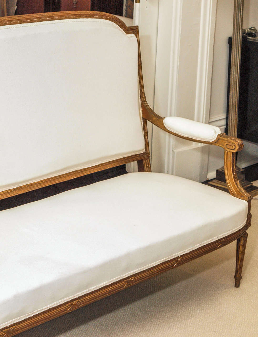 Beech Late 19th C. French Louis XVI-Style Settee