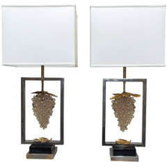 Striking Pair of Dionysus Table Lamps Attributed to Maison Jansen