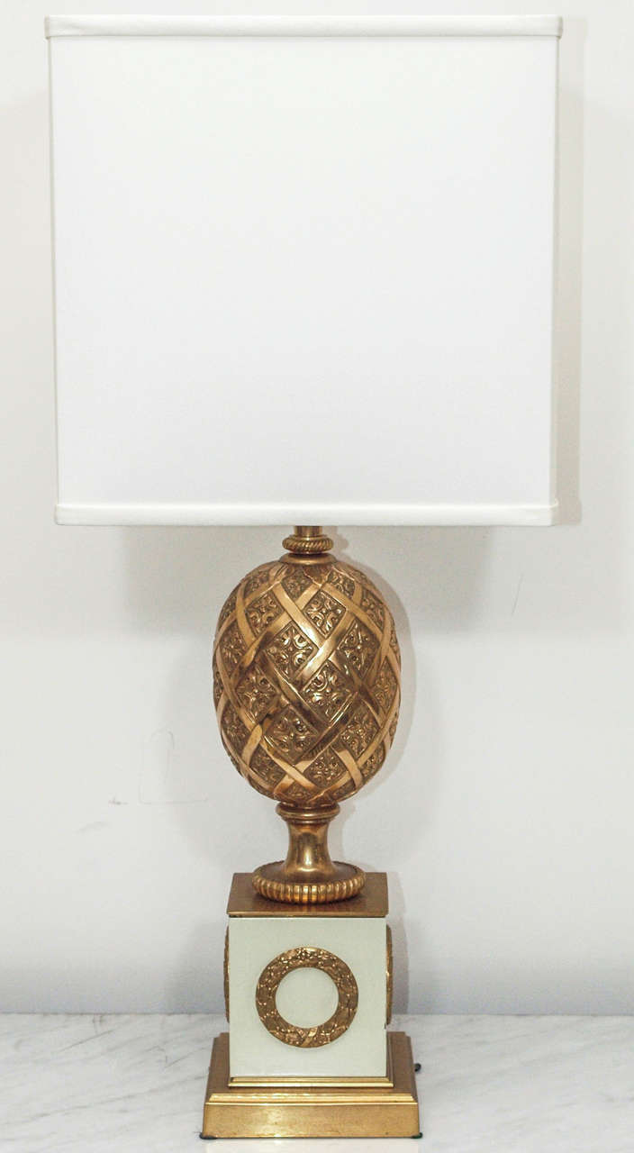 Neoclassical SATURDAY SALE Pair Neo-Classical Gilt Bronze Table Lamps