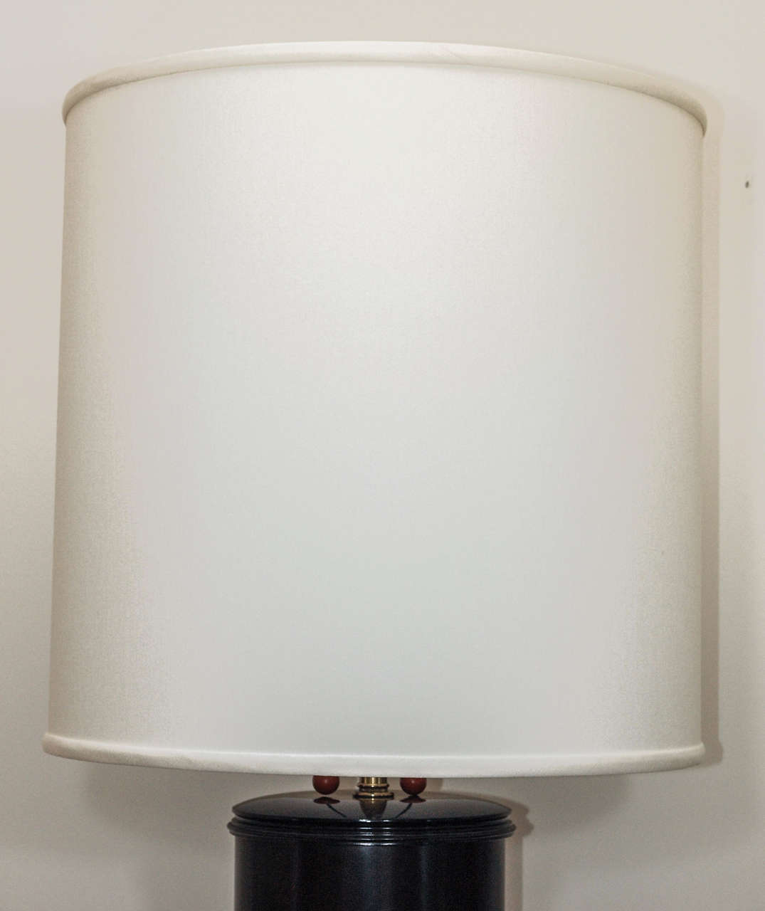 SATURDAY SALE Imposing Ebonized Table Lamps with Mother-of-Pearl Inlay In Good Condition For Sale In New Orleans, LA