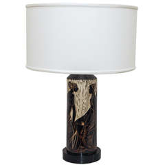 Ceramic "Wood Cut" Table Lamp