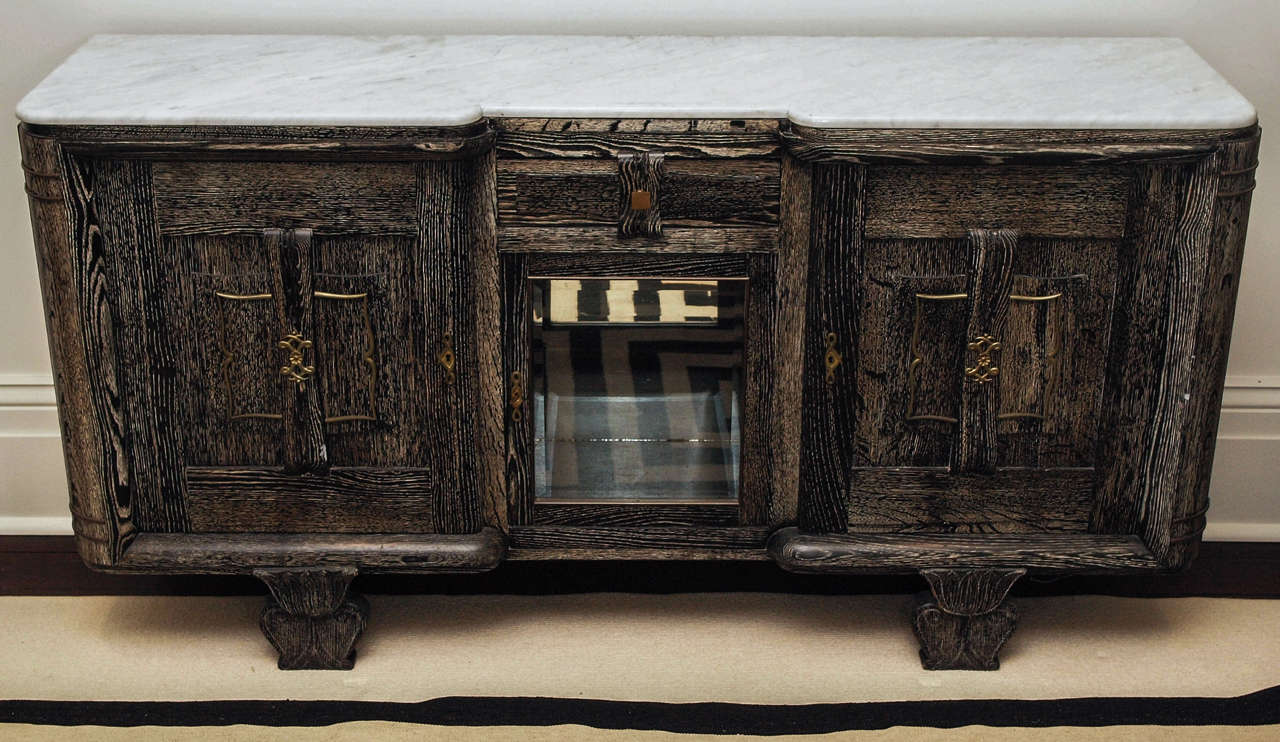 Credenza in Black Oak Ceruse Sideboard For Sale 3