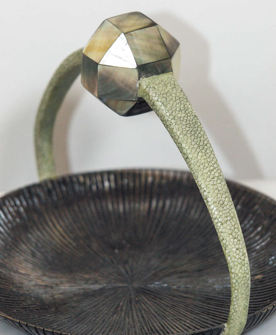 Contemporary Small Bronze Vessel with Shagreen Handle, by R&Y Augousti, Paris