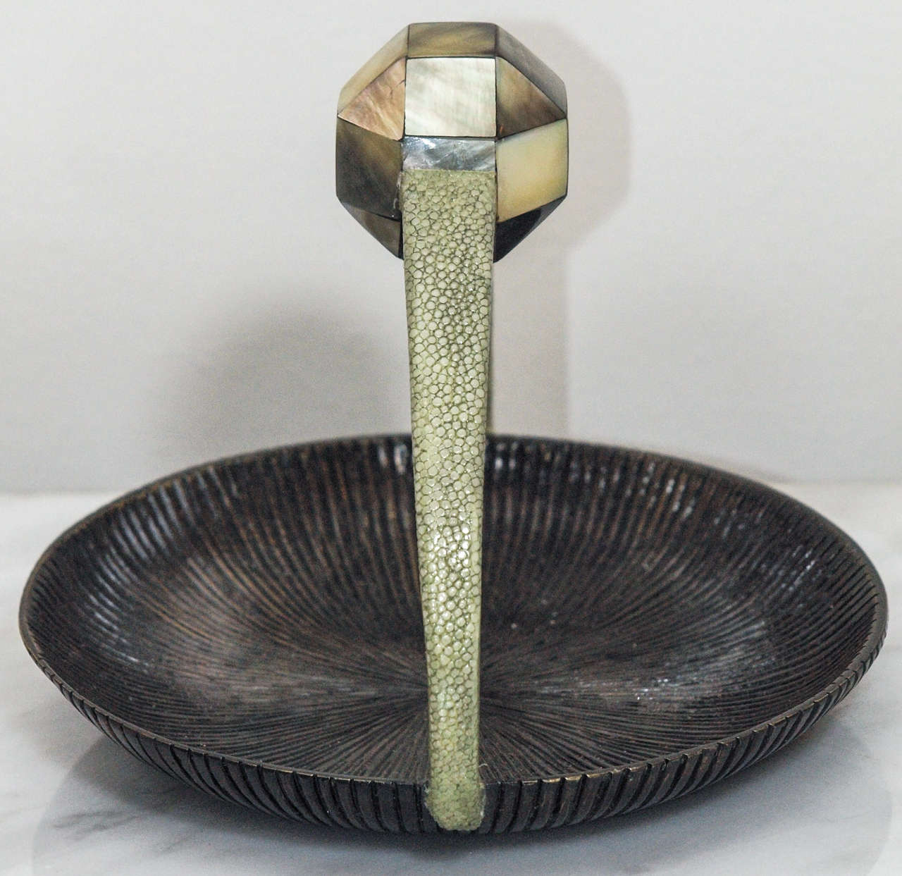 Small Bronze Vessel with Shagreen Handle, by R&Y Augousti, Paris 1