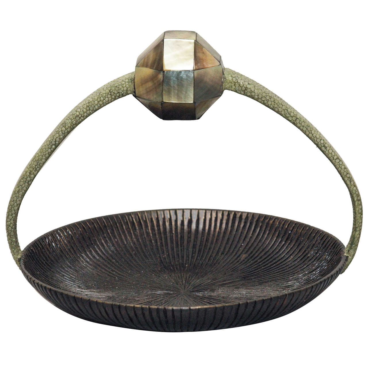 Small Bronze Vessel with Shagreen Handle, by R&Y Augousti, Paris