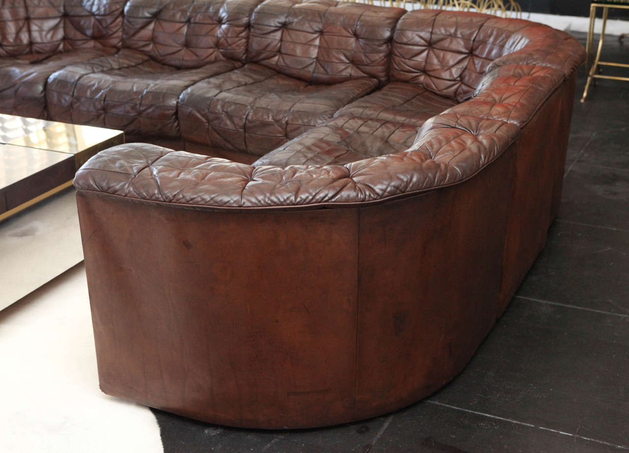 1970s Six-Piece Leather Sectional Sofa 2