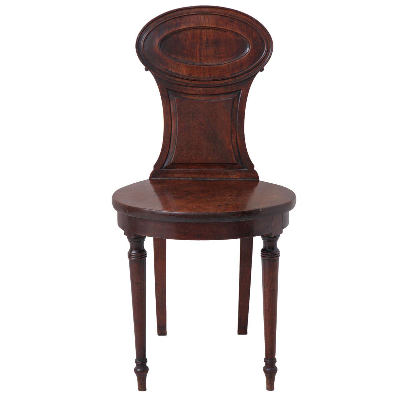 A 19th century English Regency mahogany hall chair