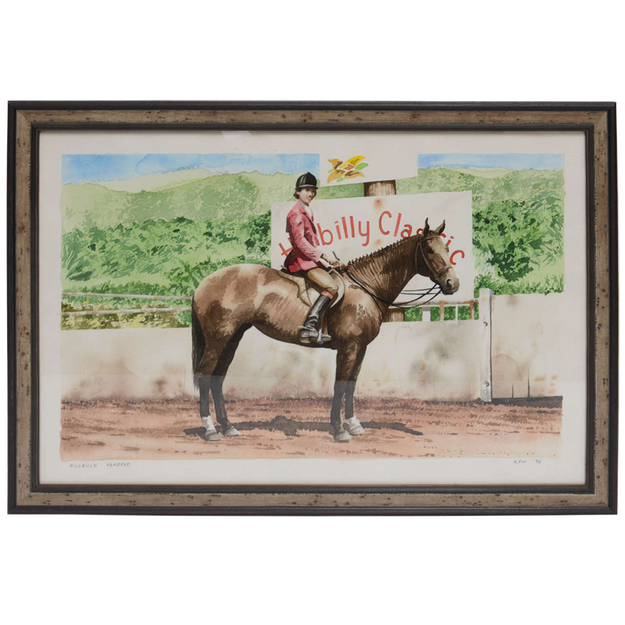 Watercolor Titled, " Hillbilly Classic" by Robert P. Waddington For Sale