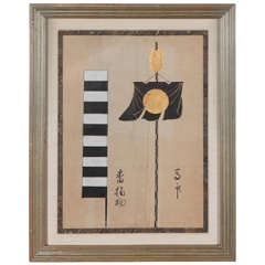 Nihonga Painting of a Family Crest by Robert Crowder