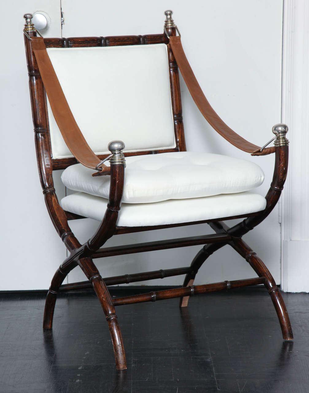 French Midcentury Rosewood Sling Chair For Sale