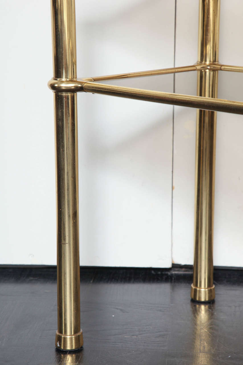 Mid-20th Century Polished Gilt Brass and Smoked Glass, Two-Tier Console Table For Sale 2