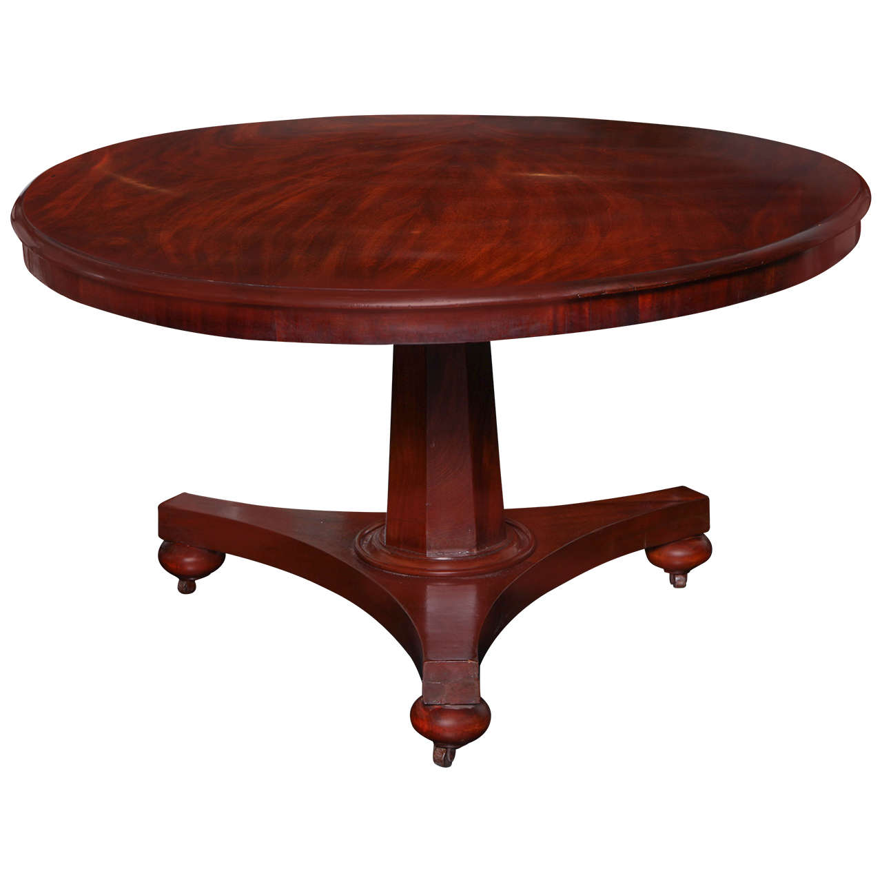 19th Century English Mahogany Pedestal Table at 1stDibs